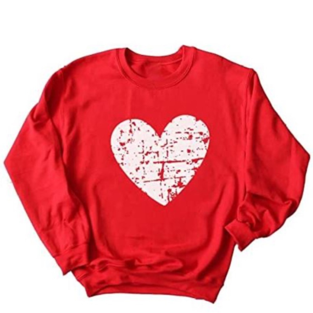 S❤️O❤️L❤️D Red Sweatshirt White Heart Design love teacher gift Christmas
